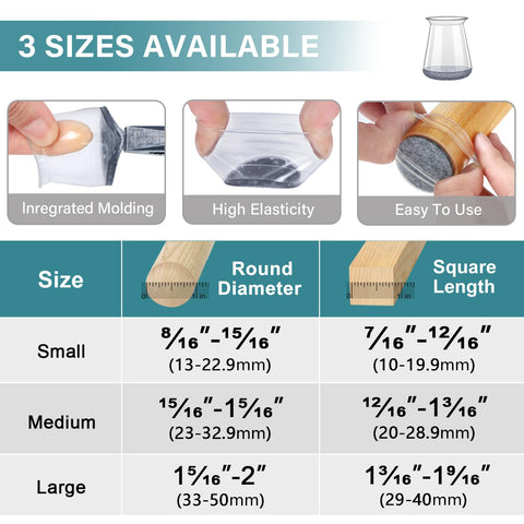 Ansible furniture leg protectors for hardwood floors minimize scuffs and marks.