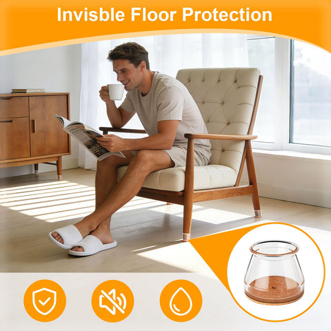 Ansible silicone and felt construction image shows durable floor protection materials.