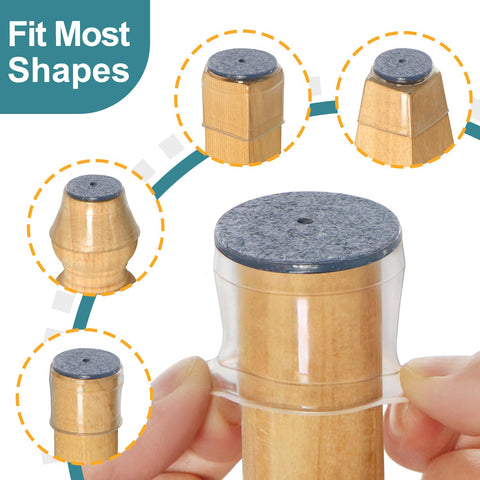 Ansible stretch-to-fit design slips on quickly for various round legs
