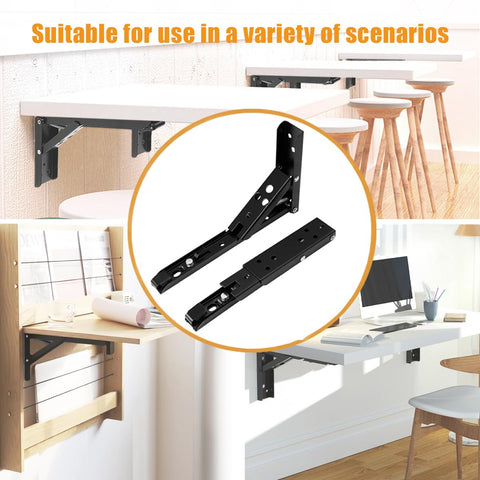 ANTEISI collapsible L-bracket drop-leaf setup for versatile furniture.
