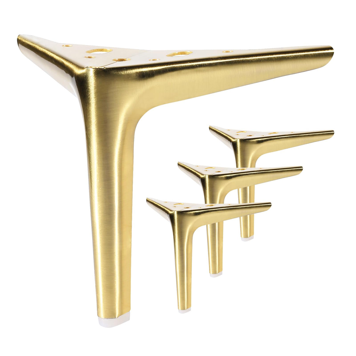Anterrific 6-inch brushed gold leg front view for modern style and sturdy support