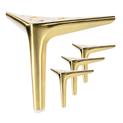 Anterrific 6-inch brushed gold leg front view for modern style and sturdy support