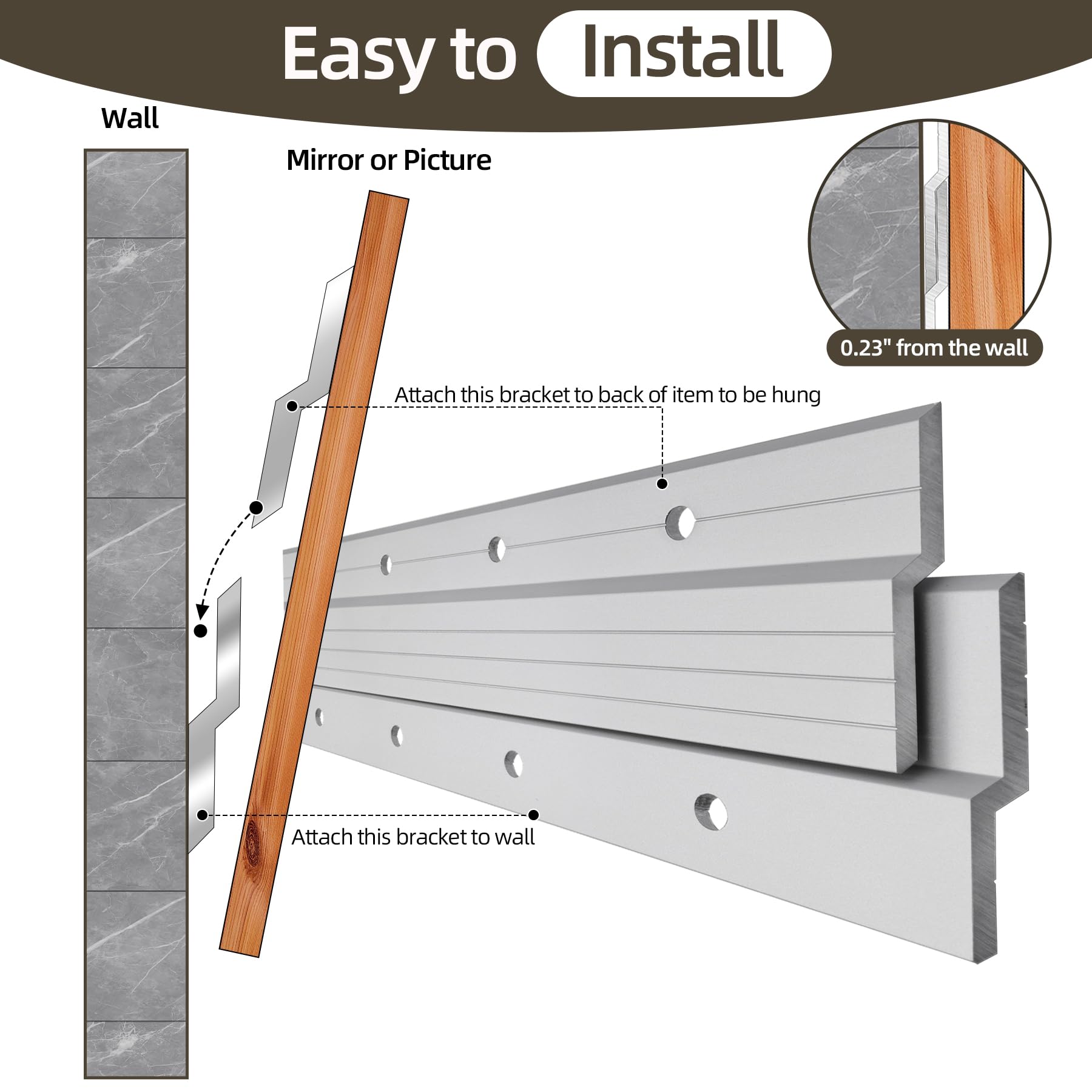 Antimbee bubble level included to align installations.