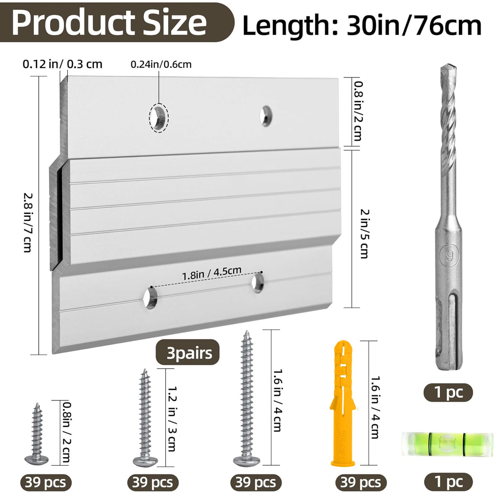 Antimbee hardware accessory pack with screws, anchors, and tools.