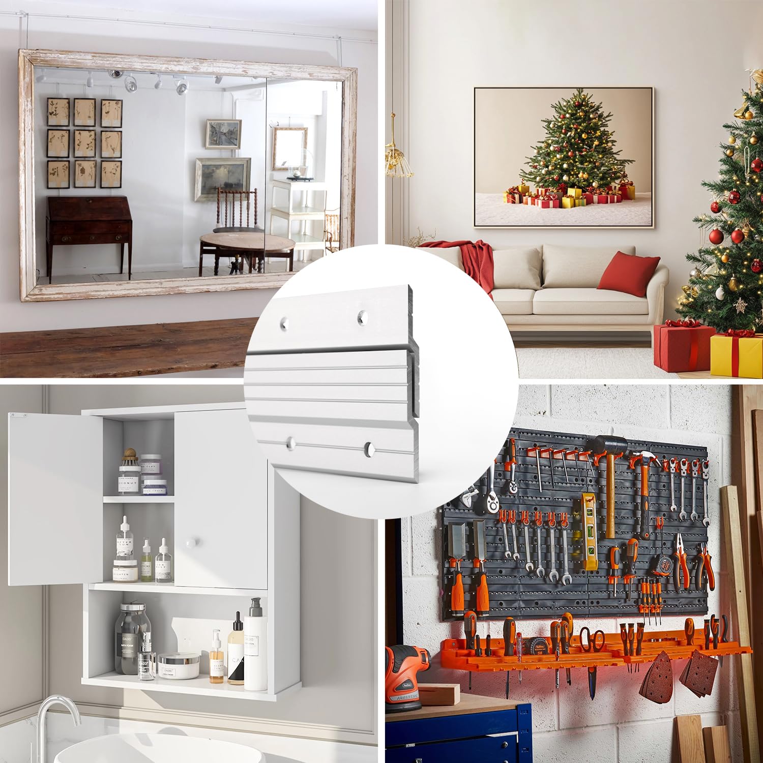 Antimbee heavy-duty wall cleats blend with walls for clean décor.