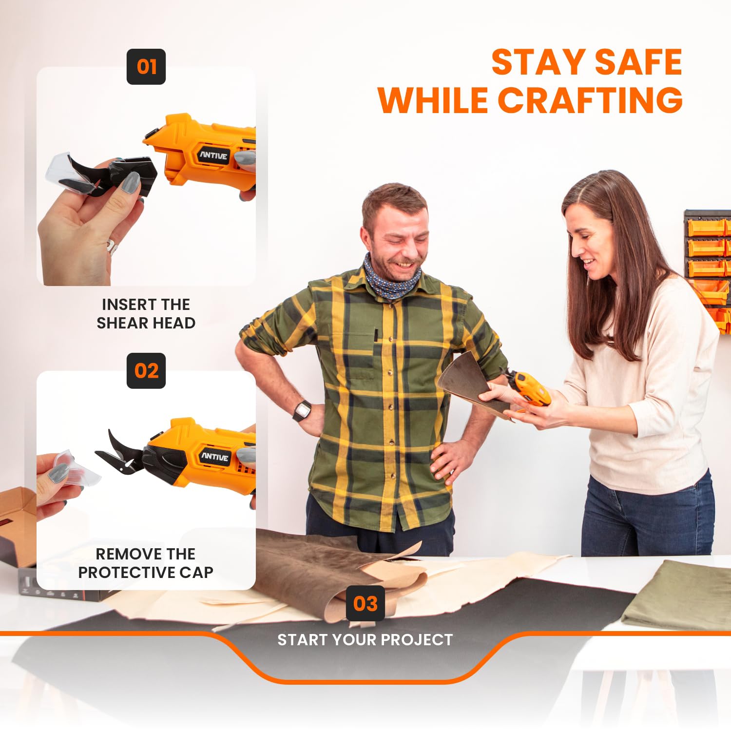 Antive battery indicator helps monitor charge for uninterrupted crafting.