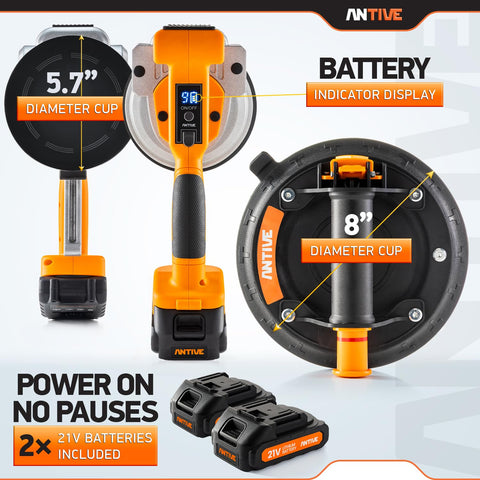 Antive 21V battery pack powers the vibrator for reliable performance