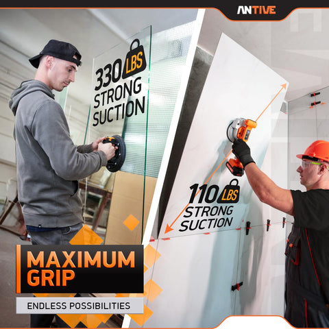 Antive 8-inch suction cup provides strong grip for large tile handling