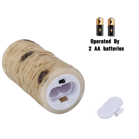 antizer birch-bark 8in pillar candle with remote-friendly setup
