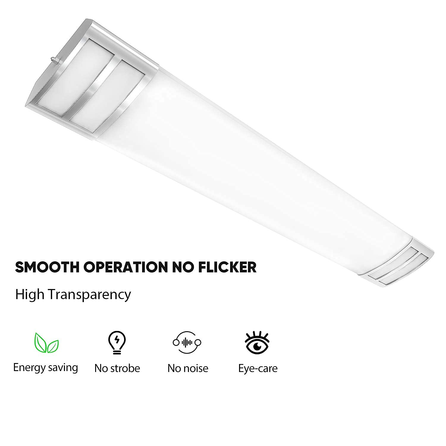 ANTLux 4ft LED flush mount in living room setting for task lighting and ambiance
