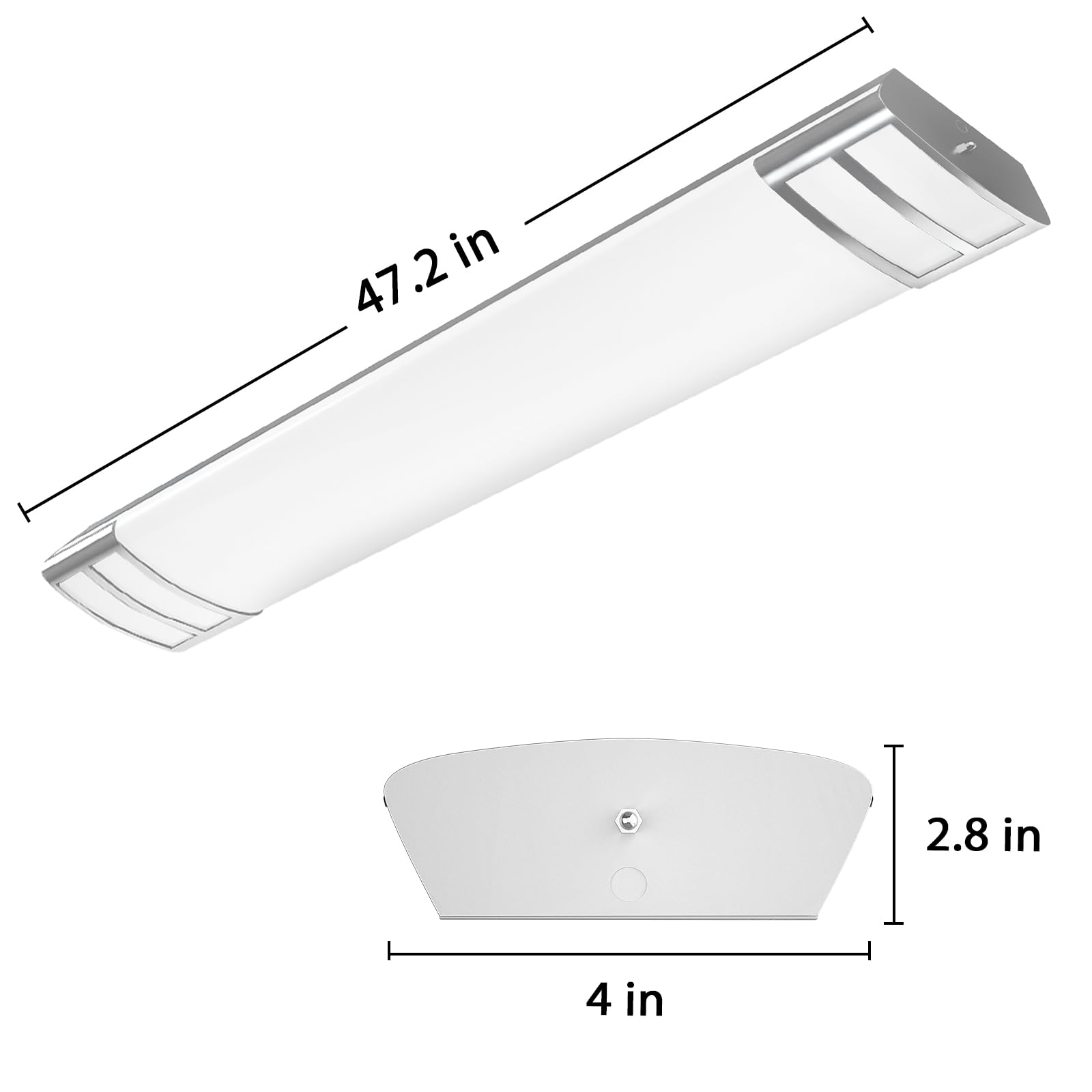ANTLux 4ft LED flush mount two LED strips per fixture shown in close-up
