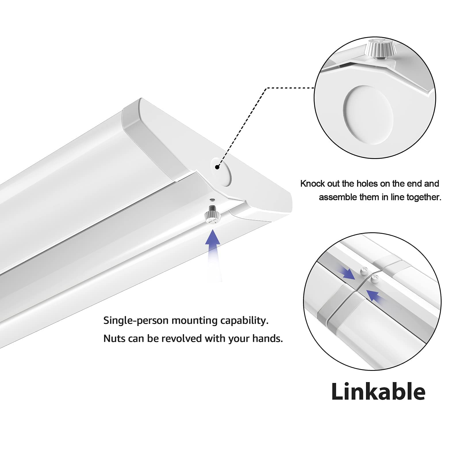 ANTLUX 4FT LED wraparound light diffuser close-up for soft lighting.