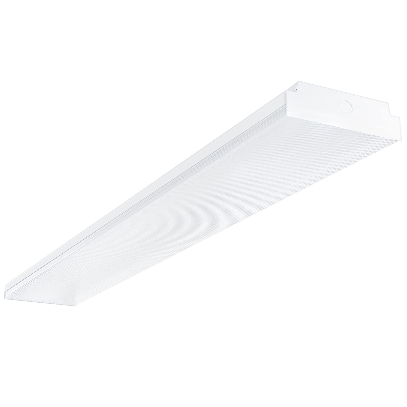 ANTLUX 4ft wraparound light front view showing bright garage illumination
