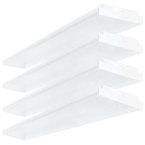 ANTLUX 4ft LED wraparound light over garage work zone provides bright, even coverage