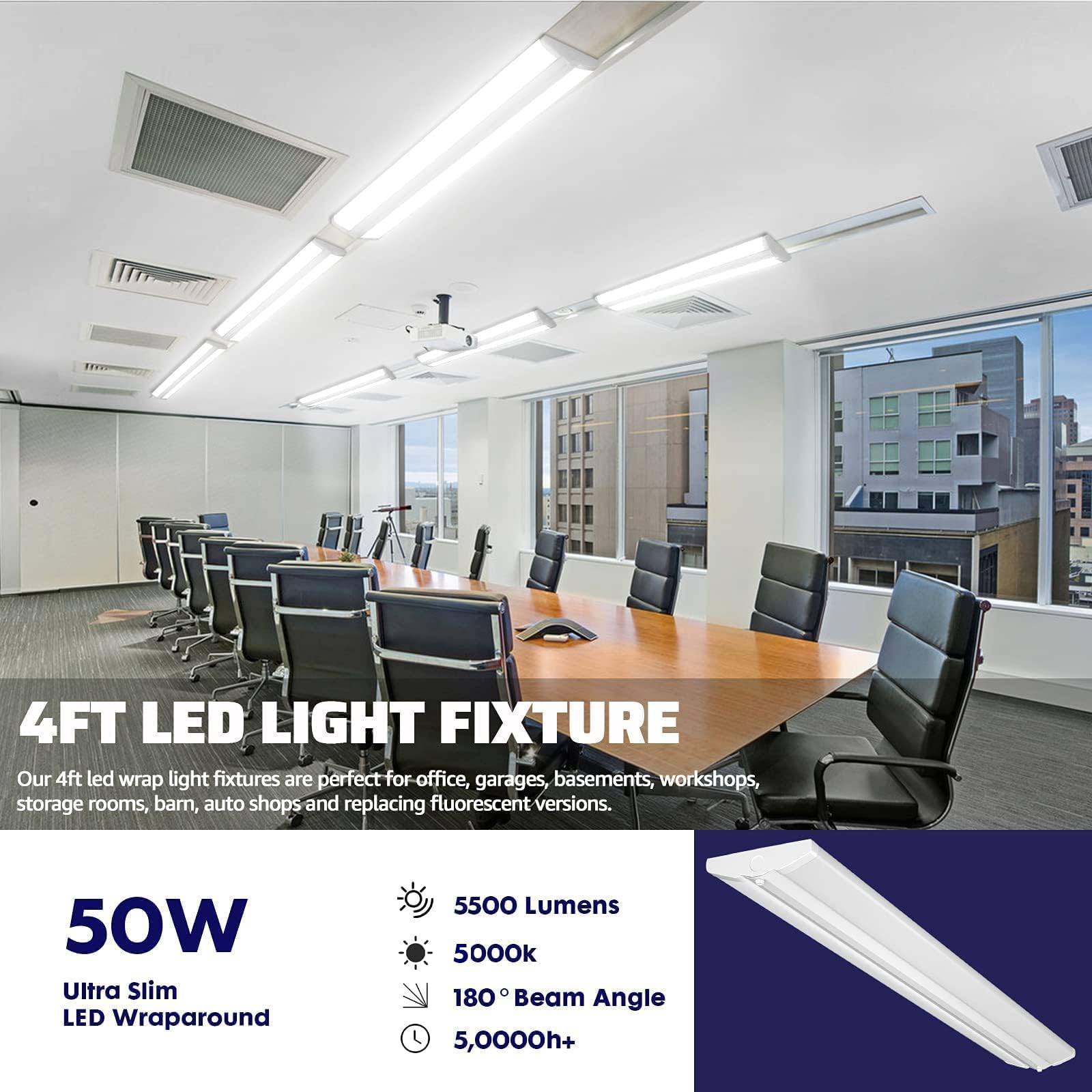 ANTLUX 4FT LED wraparound light with dual strips for even coverage.