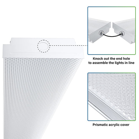 ANTLUX 4FT LED wraparound light wall mount demonstration for flush installation.