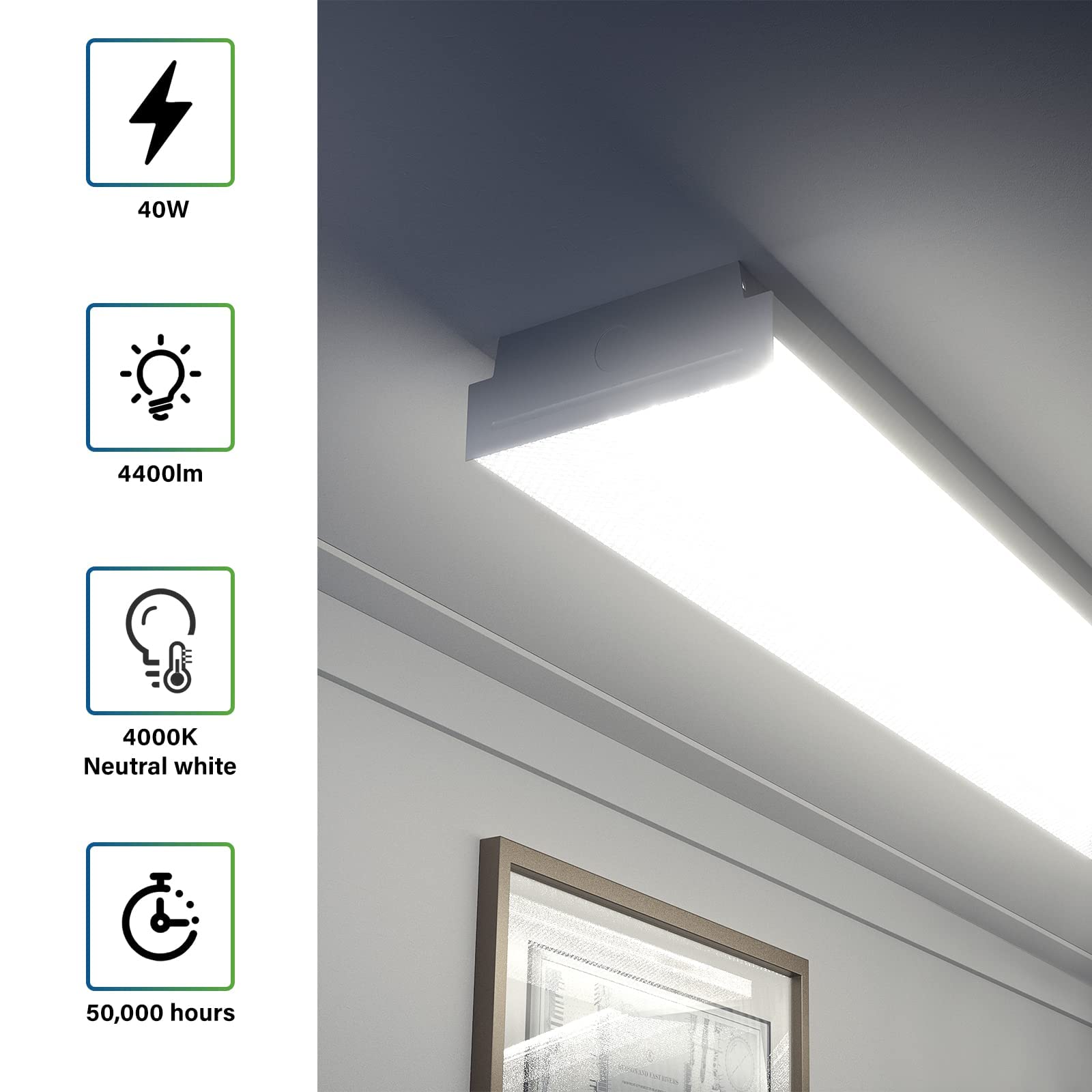 ANTLUX 4ft LED wraparound in workshop brightens benches and floors