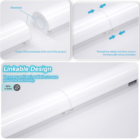 ANTLUX 8FT LED shop light durable, maintenance-free for long life.