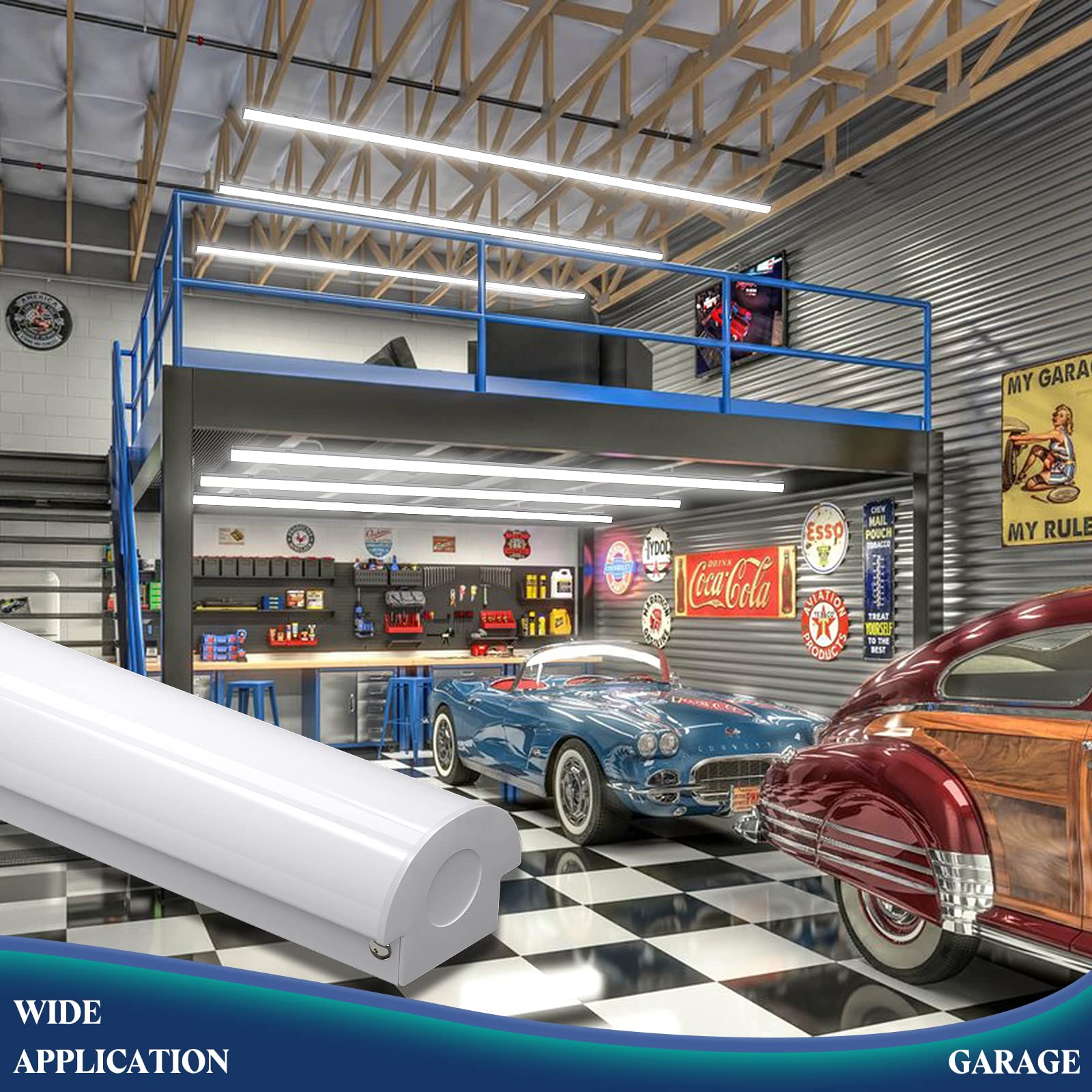 ANTLUX 8FT LED shop light ideal for warehouses and garages.