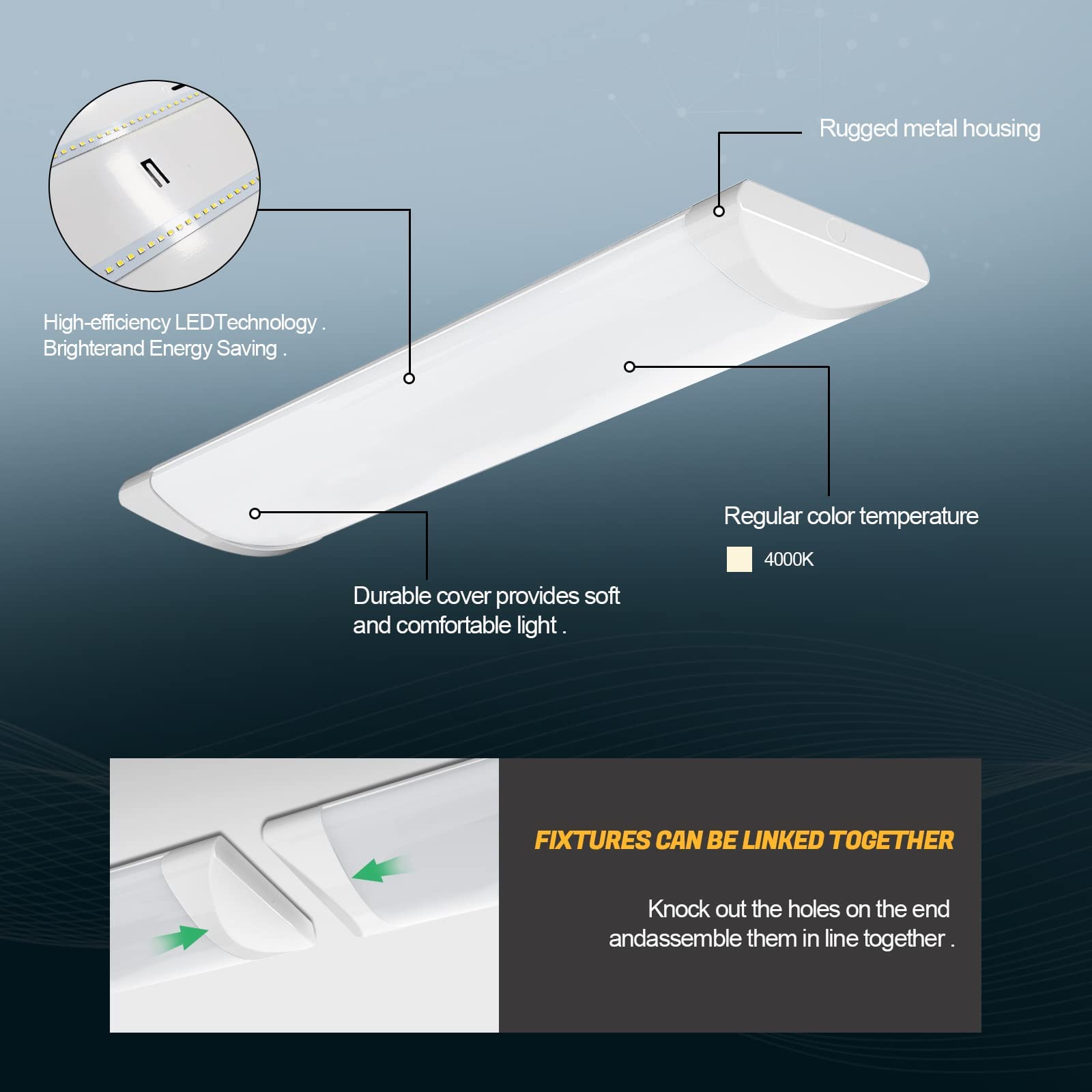 ANTLUX long-lasting LED shop light with up to 50000 hours of maintenance-free operation