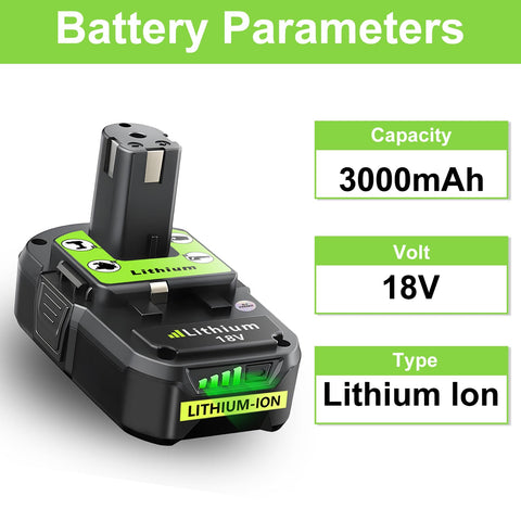 ANTOOLOCKER Ryobi 18V battery 3.0Ah front view