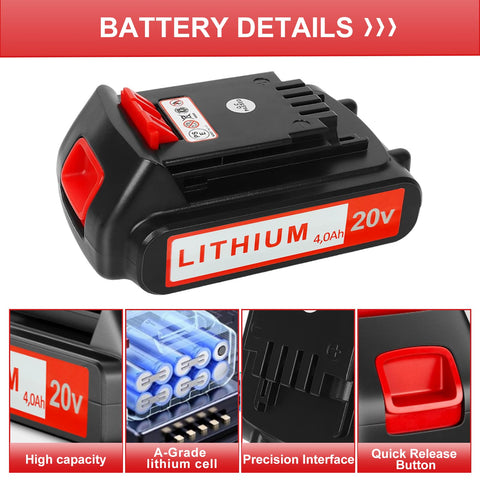 ANTOOLOCKER 20V battery safety features protect against overheat and overcharge.