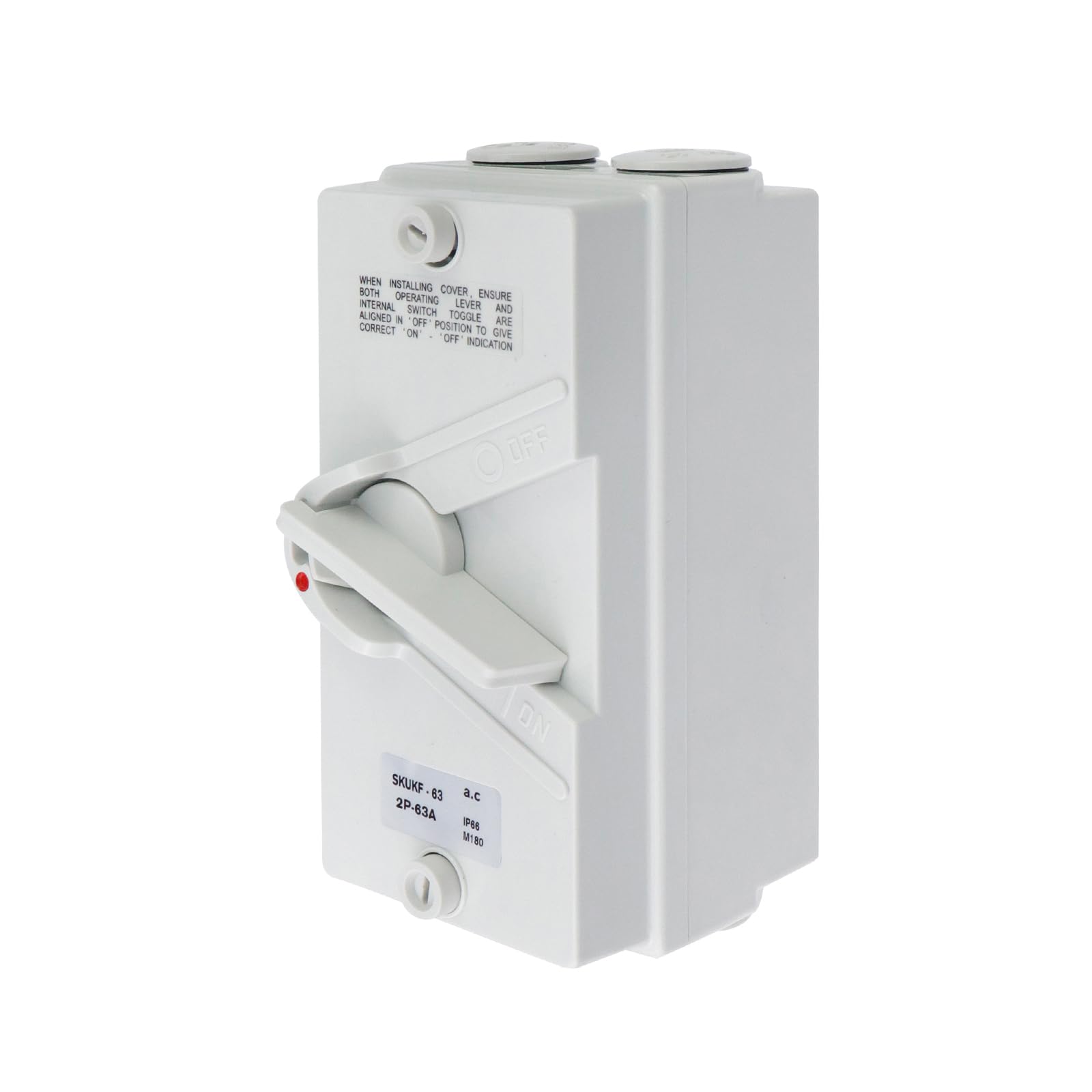 Antrader enclosed motor disconnect switch featuring silver contacts for reliable conductivity.