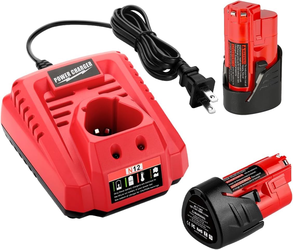ANTRobut Milwaukee M12 battery two-pack ready for extended cordless runtime