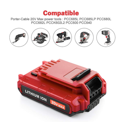 ANTRobut 20V PCC680LP battery provides extended runtime for Porter-Cable tools