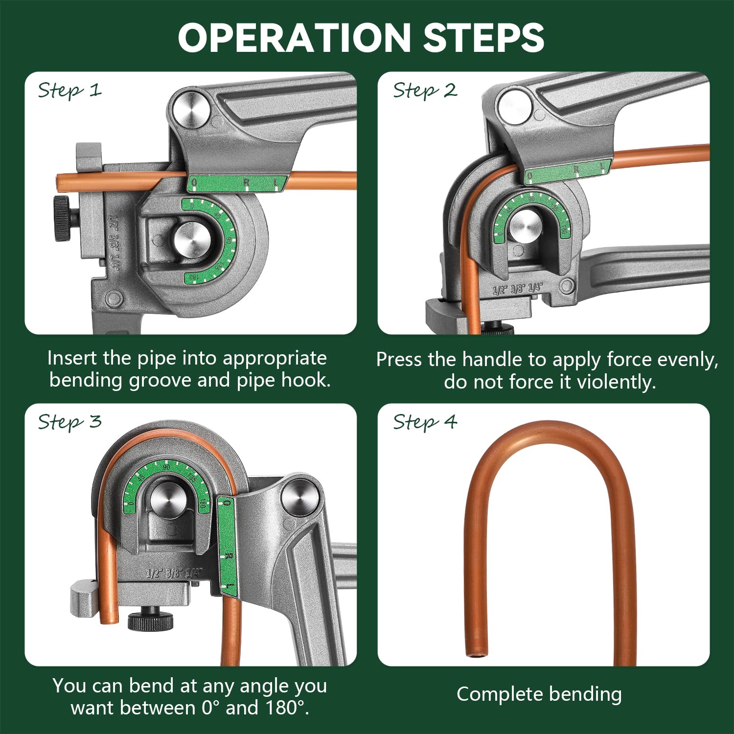 Antstone aluminum body tube bender offers lightweight, durable construction.
