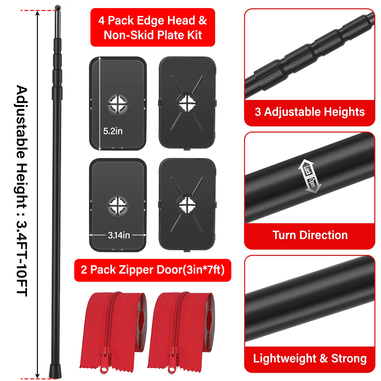 ANWEOR dust barrier anti-slip base pads keep poles stable on floors