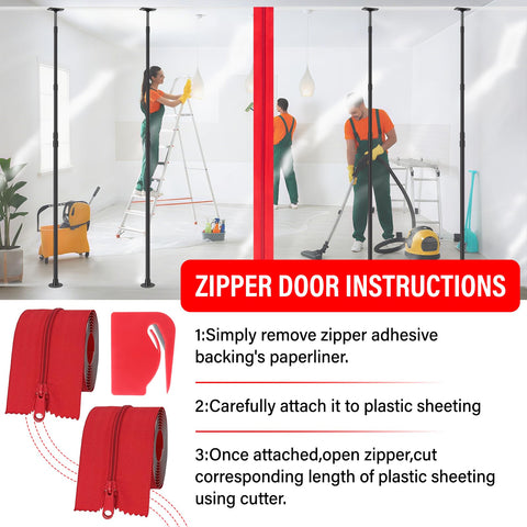 ANWEOR zipper-film attachment secures plastic sheeting for entry openings