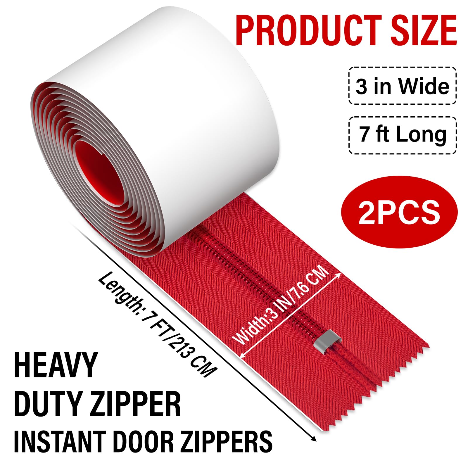 ANWEOR zipper door side view showing secure fit on barrier