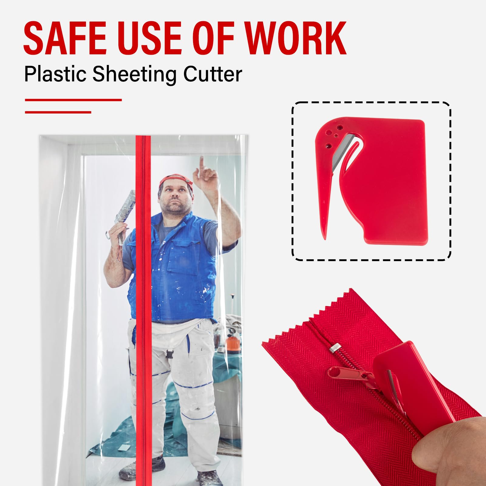 ANWEOR heavy-duty zipper door on renovation site for dust control