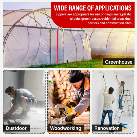 ANWEOR indoor-outdoor dust protection zipper suitable for tarps and barriers.