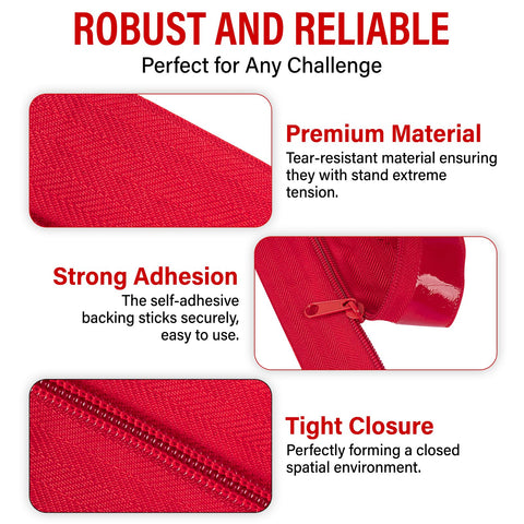 ANWEOR self-adhesive construction zipper: easy mounting on plastic sheets for reliable use.
