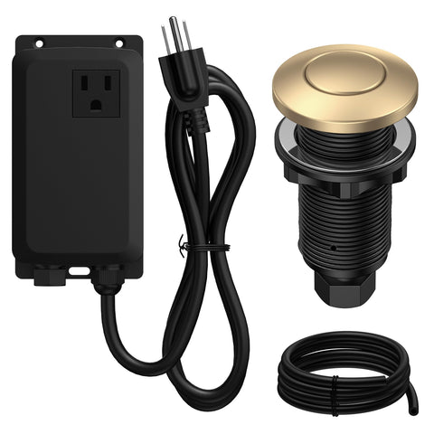 ANWOLL garbage disposal air switch in champagne bronze finish for safety and style.