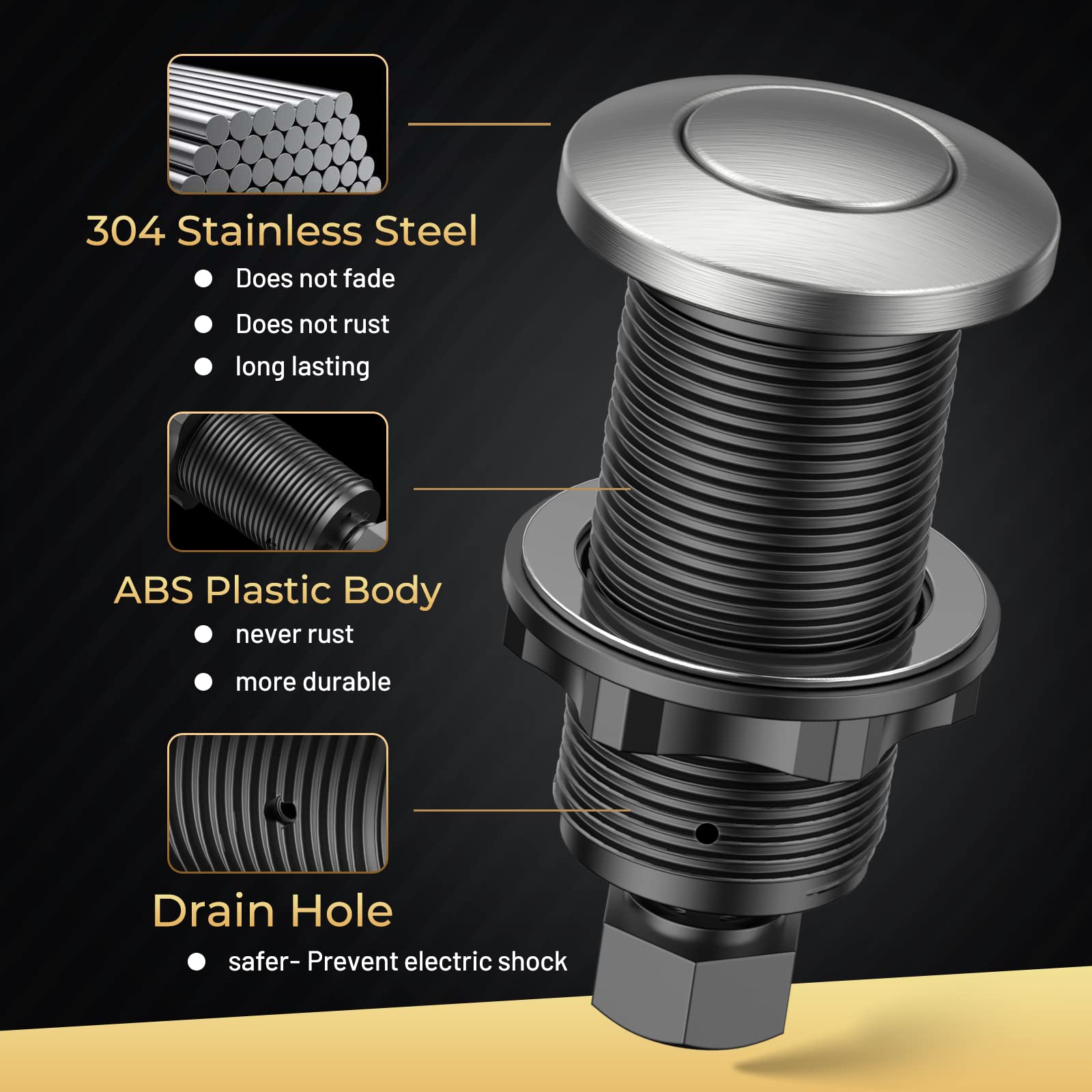ANWOLL tool-free installation for quick setup on standard sink holes.
