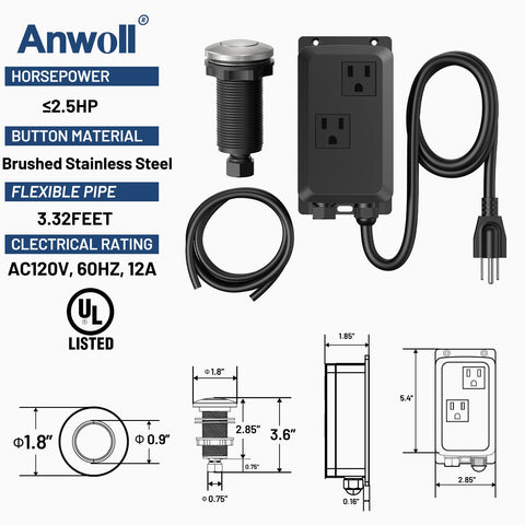 ANWOLL universal compatibility with major disposals up to 2.5HP