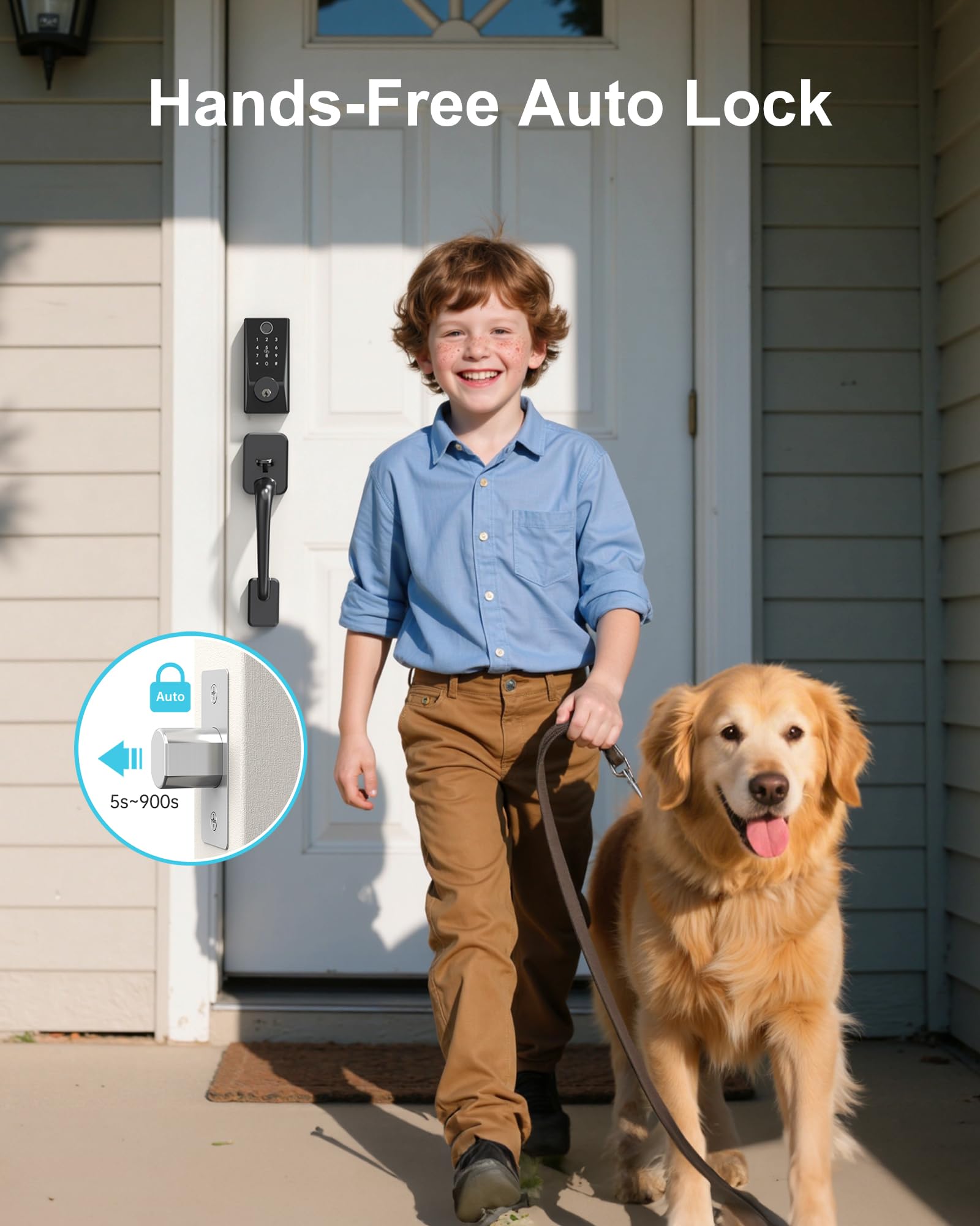 Anyfirm WiFi Smart Lock DIY installation fits most U.S. doors.
