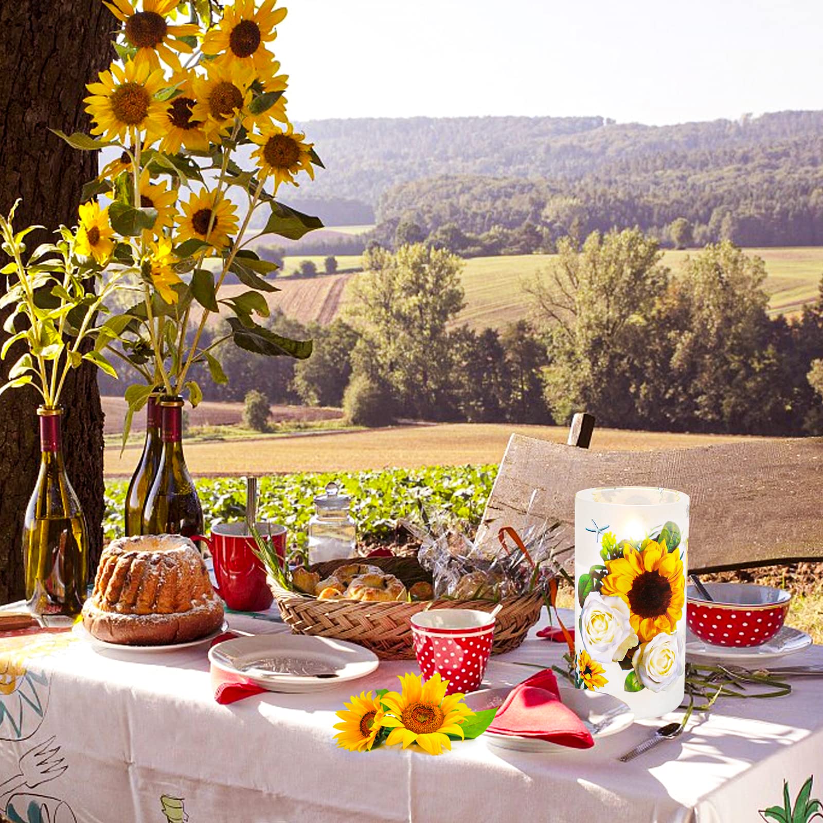 ANYGIFT sunflower candle remote control highlights easy, customizable lighting.
