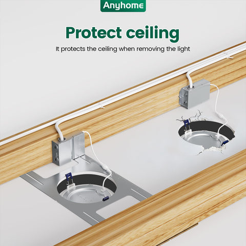 Anyhome mounting plate with a 4-inch round hole for versatile recessed lighting.