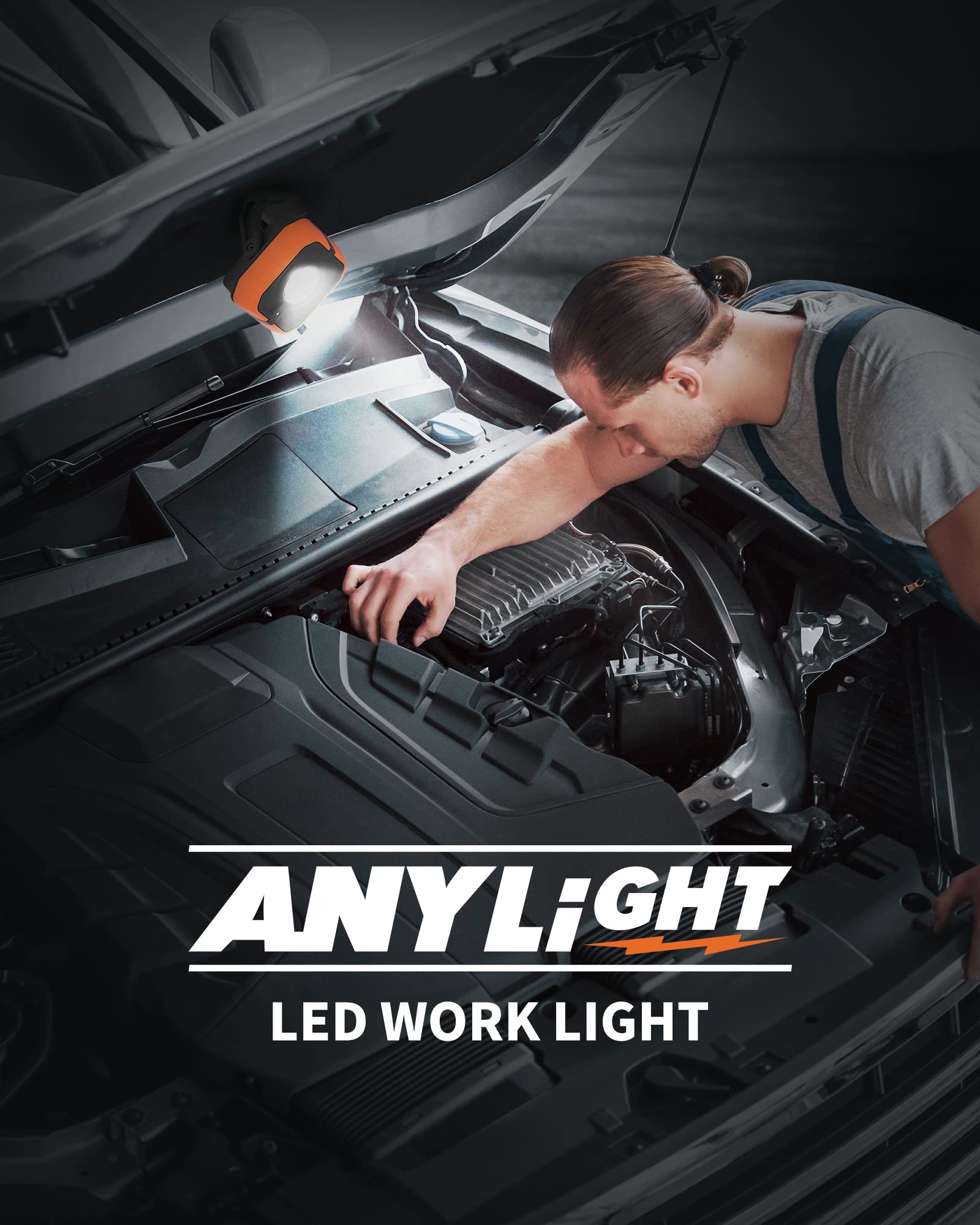 AnyLight work light with PA66-TPE durable shell for rugged use.