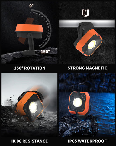 AnyLight light using magnetic base for hands-free placement.