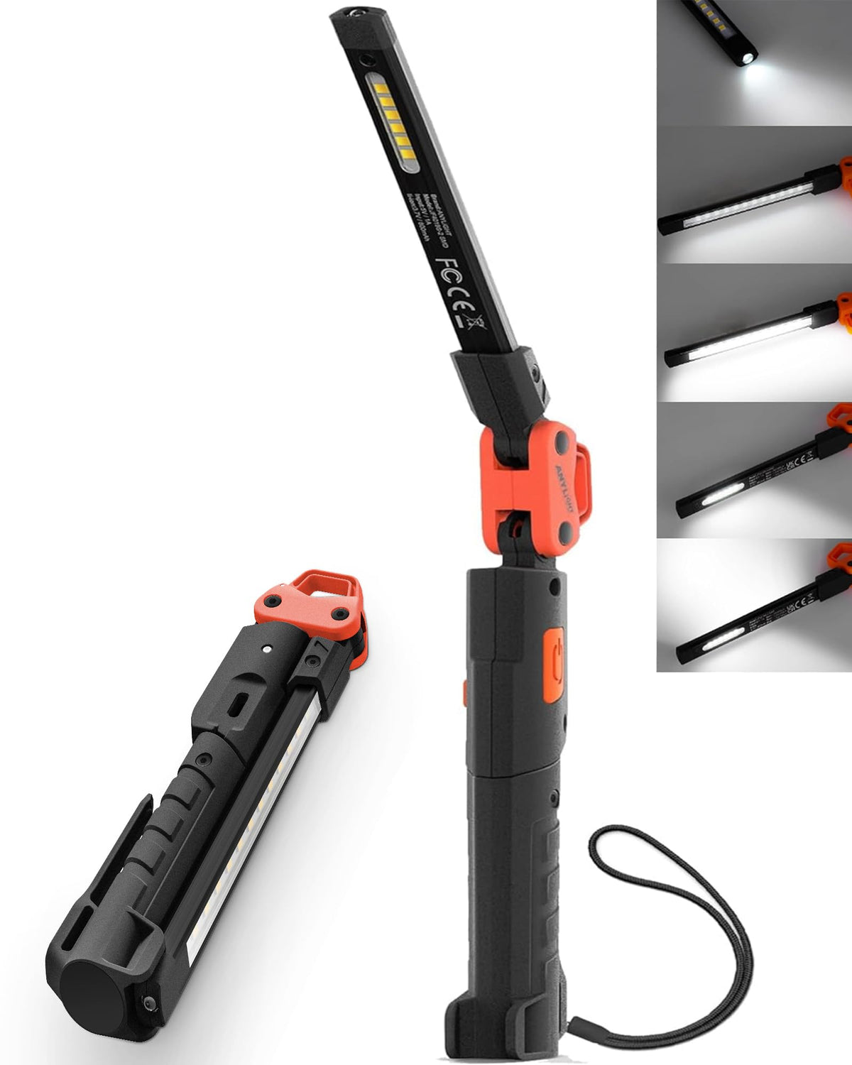 Anylight Rechargeable Work Light front view shows bright 400LM for tight spaces