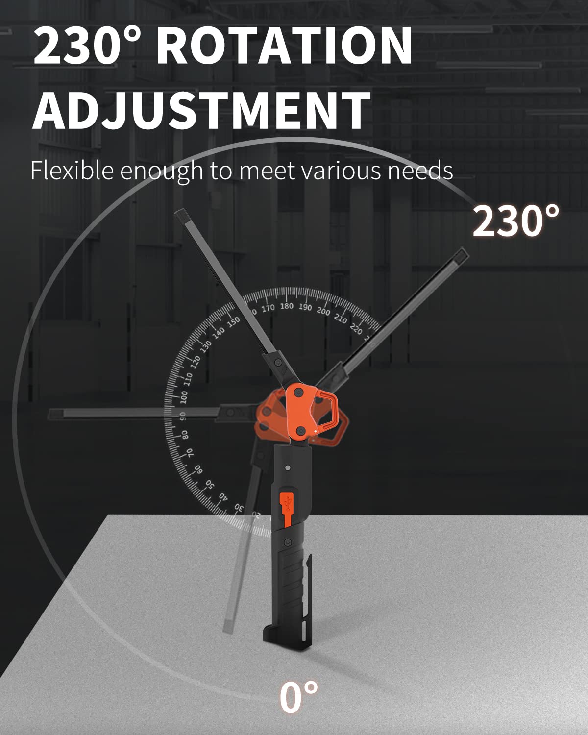 Anylight Rechargeable Work Light rear LED for additional ambient illumination