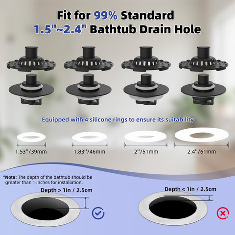 Anylock detachable filter basket top simplifies debris removal after baths.