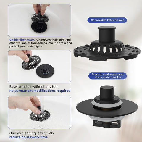 Anylock matte black finish blends with most bathroom styles.