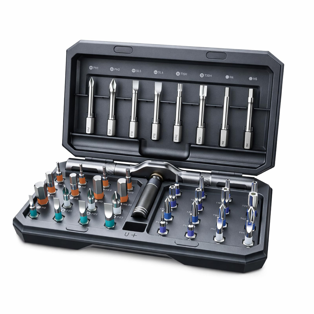 Anylot 42-in-1 screwdriver set case showing organized bits for on-the-go repairs.