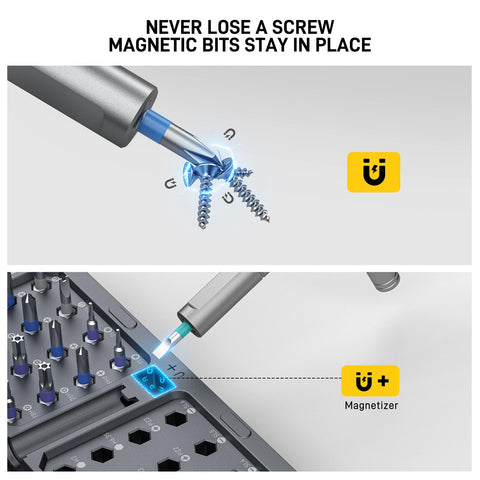 Color-coded rings allow quick bit identification and faster work.
